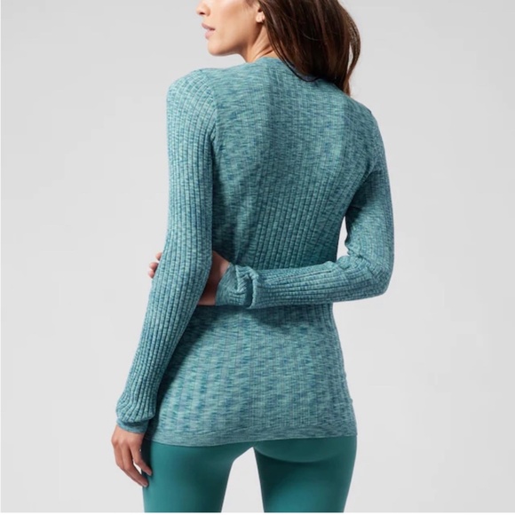 Athleta Revolve Seamless Cardigan Blue Heather Medium - Picture 10 of 10